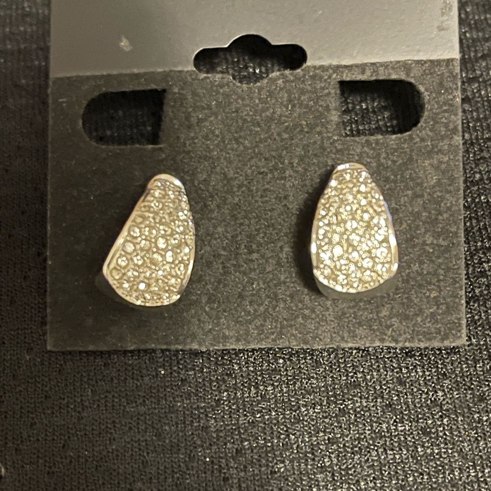 NVC rhinestone earrings, like new, signed